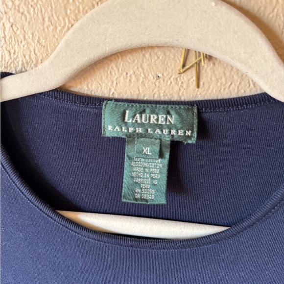 Ralph Lauren | Long Sleeve Top Women | Navy Blue Super Soft Cotton| Size XL - Picture 4 of 8